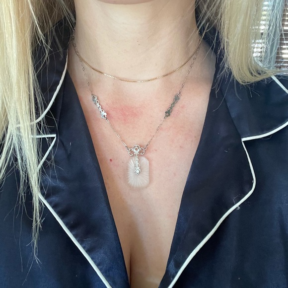 Vintage Silver Camphor Art Deco Necklace - Picture 4 of 4